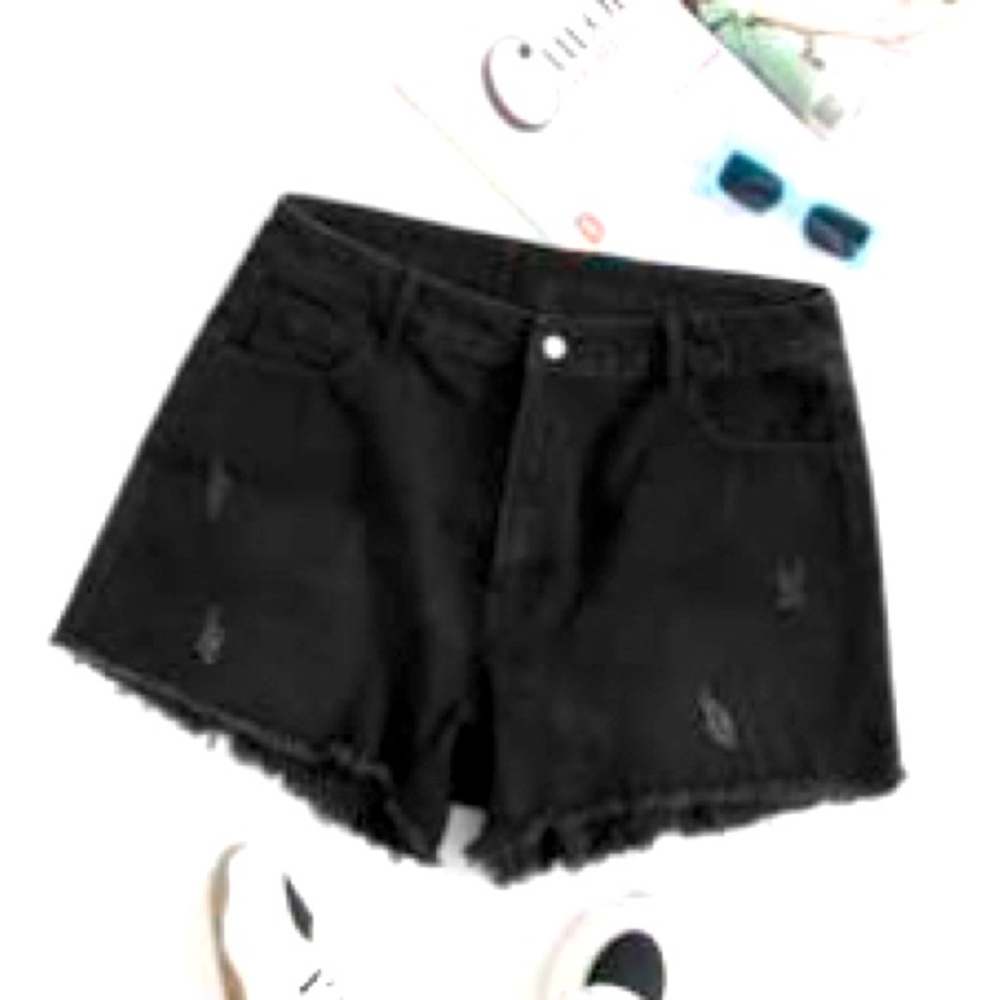 Black Jean Shorts